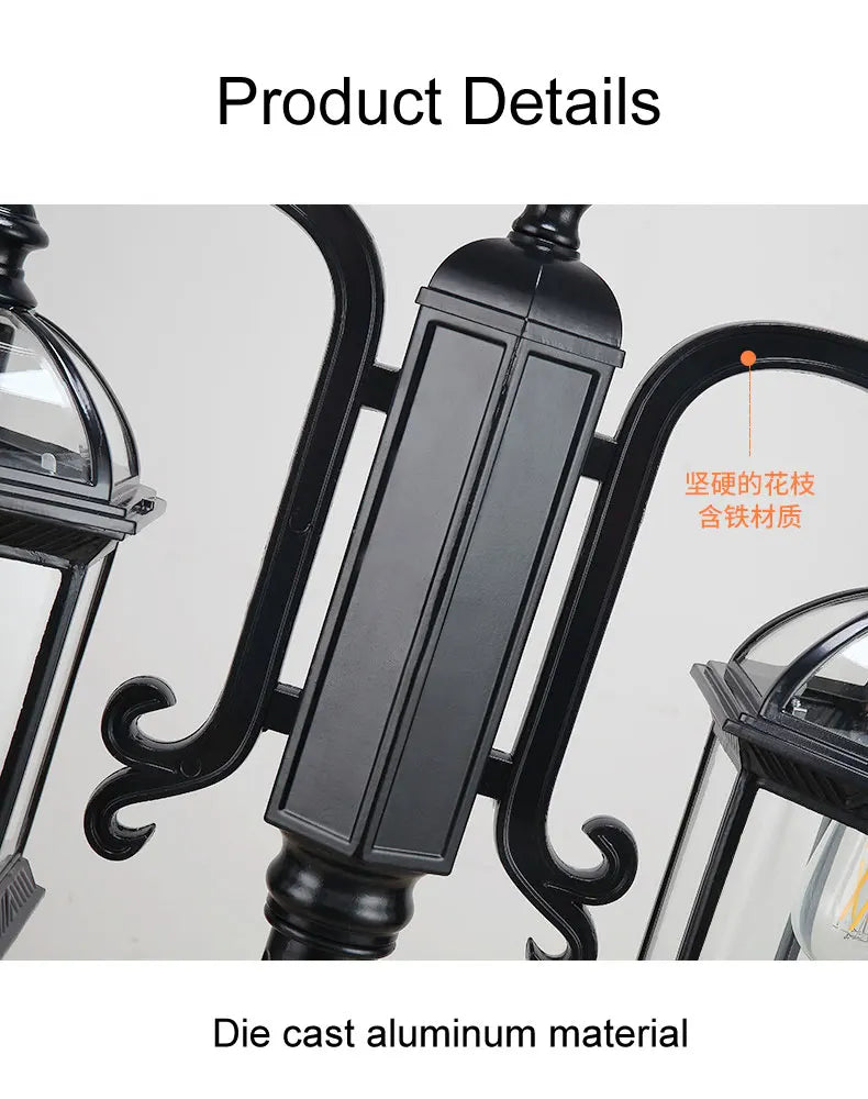 Led Villa Garden Outdoor Waterproof Household Retro Double Head Community Outdoor Courtyard Street Lamp ≈230CM