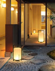 Japanese Style Garden Outdoor Waterproof LED Floor Lamp Simple Restaurant Hotel Acrylic Rechargeable Solar Power Standing Lamp
