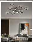 Modern Luxury Nordic Style Aluminum Circle Shaped LED Pendant Light Art Creative Lamp for Living Room Home Decoration Chandelier