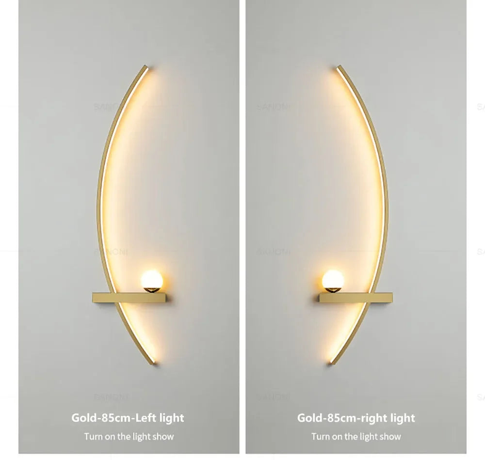 Nordic LED Wall Lamp Stripes Wall Sconce for Bedroom Bedside Living Room Study Stairs Home Decor Indoor Lighting Fixture Luster