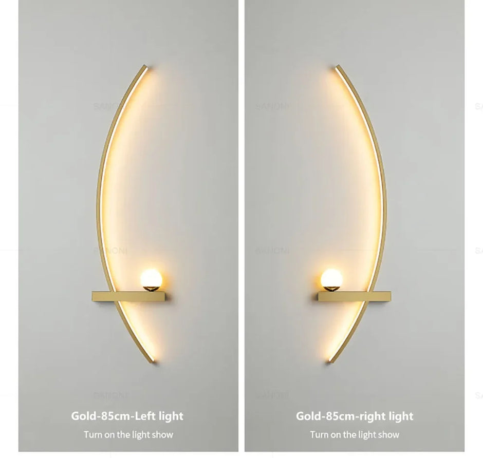 Nordic LED Wall Lamp Stripes Wall Sconce for Bedroom Bedside Living Room Study Stairs Home Decor Indoor Lighting Fixture Luster