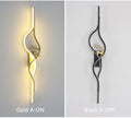 Modern Living Room Long Wall Lights with Anlter Design Gold Black TV Background Decorative Wall Lamp for Bedroom Remote Control