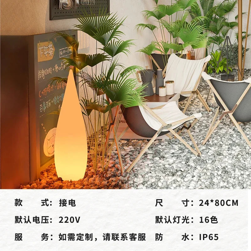 Water Drop Solar Outdoor Camping Lantern for Sunset Ambience Decoration Windproof Portable Camp Light for Tent Yard Garden
