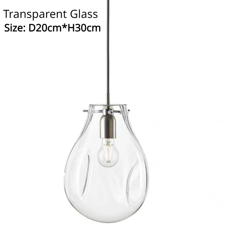 Designer Creative Stained Glass Single Chandeliers, Nordic Simple Bedside Cafe Dining Room Led Small Decorative Lighting