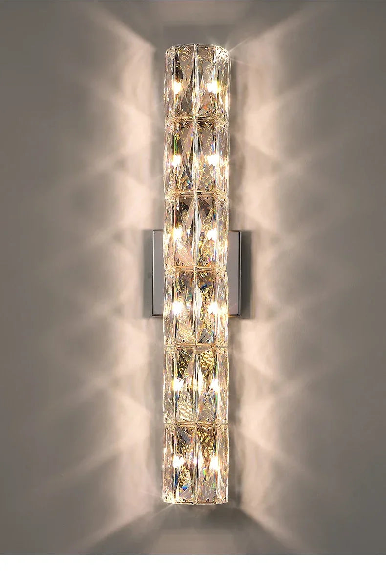 2025 Modern High-end Crystal Wall Light Nordic Living Room Bedroom Bedside Long Wall Lamp Hotel Villa Corridor Bracket Li