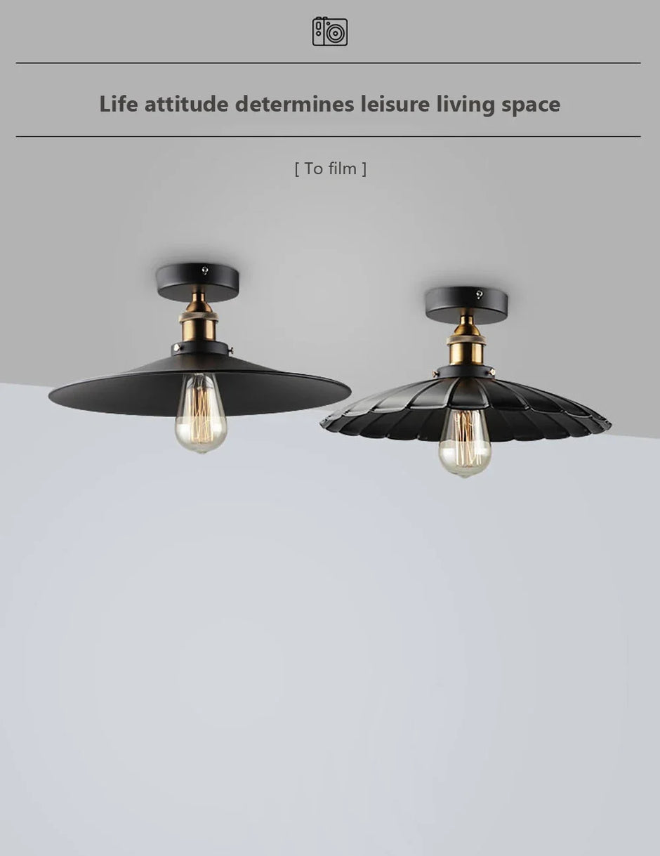 Retro Ceiling Lamp for Living Room Dining Room Bedroom Corridor Entrance Ceiling Lights E27 Indoor Lighting Fixtures