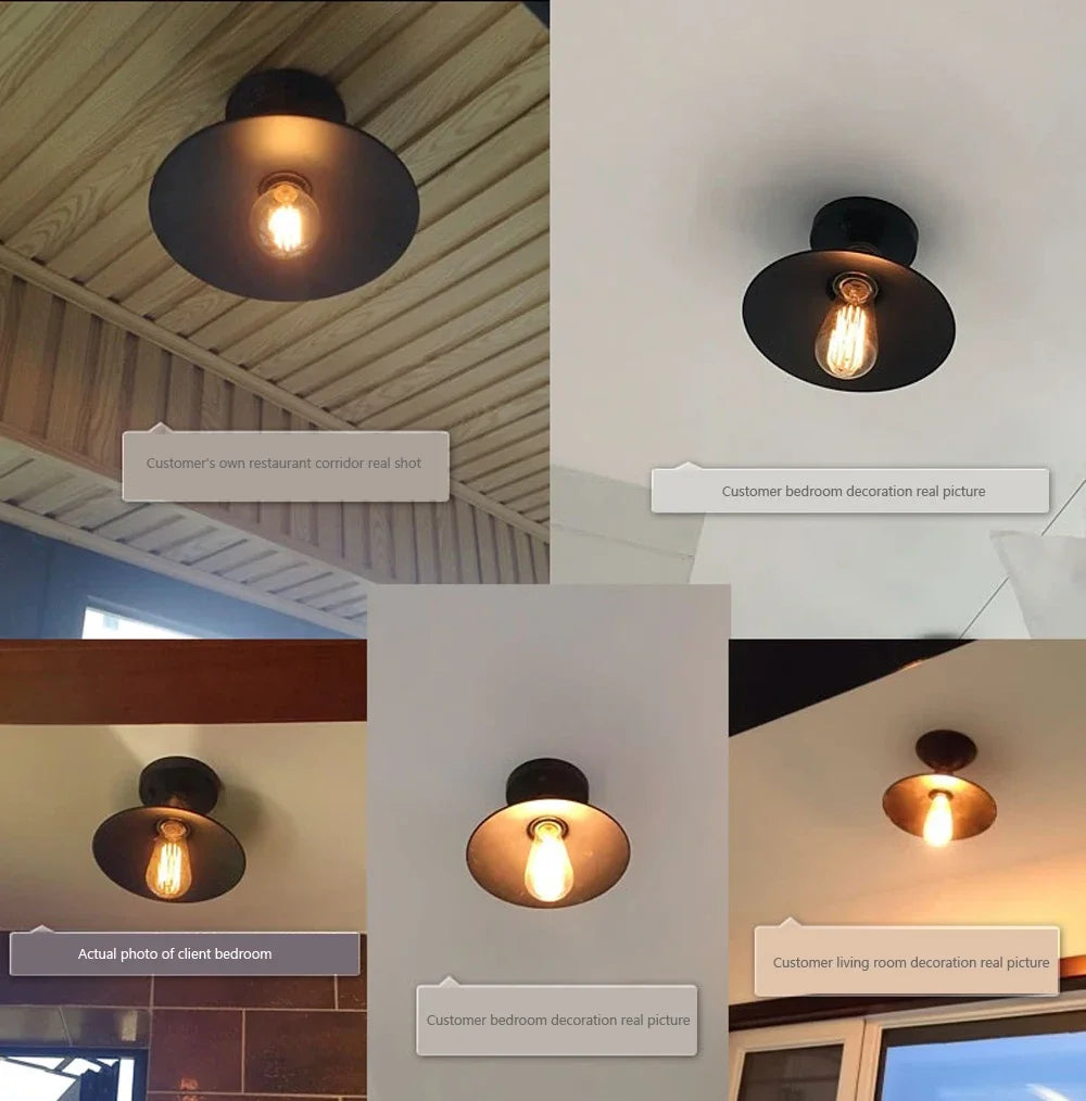 DAMIASMIL Retro Ceiling Lamp for Living Room Dining Room Bedroom Corridor Entrance Ceiling Lights E27 Indoor Lighting Fixtures