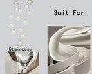 Nordic luxury White Magic bean Design glass LED Chandelier Lighting lustre Hardware Ceiling Duplex staircase Attic luminaire