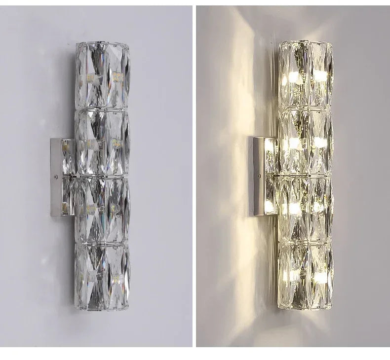 Modern High-end Crystal Wall Light Nordic Living Room Bedroom Bedside Long Wall Lamp Hotel Villa Corridor Bracket Light