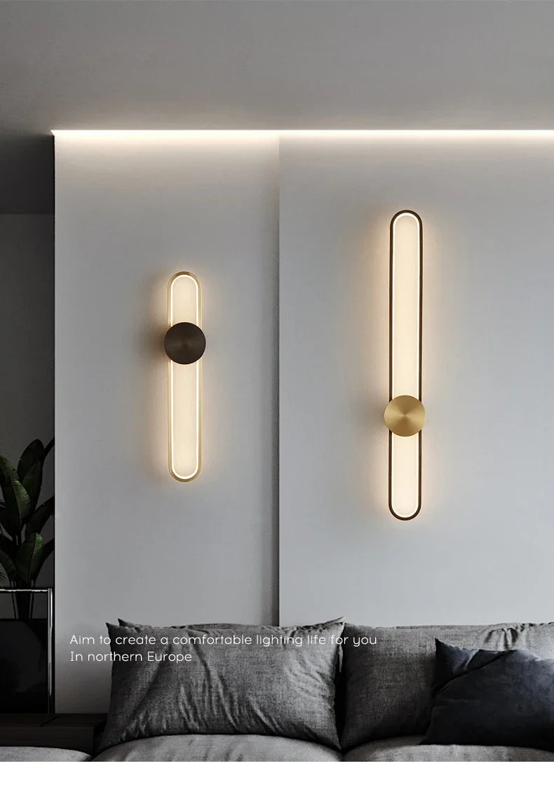 Modern Sconce LED Long Wall Light for Bedroom Living Room Surface Mounted Background Room Decor Wall Lighting Fixture