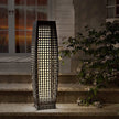 Creative New LED Solar Imitation Rattan Hollow Floor Lamp for Outdoor Courtyard Garden Projection Atmosphere Lighting