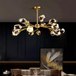 All-copper Molecular Long Crystal Chandelier Light Luxury Creative Post-modern Atmosphere Living Room LED Pendant Lights