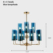 Nordic LED Glass Chandelier Blue/Amber Modern Hanging Lamp Suspension Living Dining Bedroom Pendant Lighting Fixtures