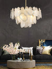 Cream Style Chandelier Lighting Fixtures Furniture Luxurious Living Room Decoration Glass Cloud Chandelier Simple And Modern