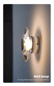 Modern Round Crystal Bedside Lamp Bedroom Living Room Italian LED Sconce Minimalist Art Circular Corridor Mirror Wall Lights