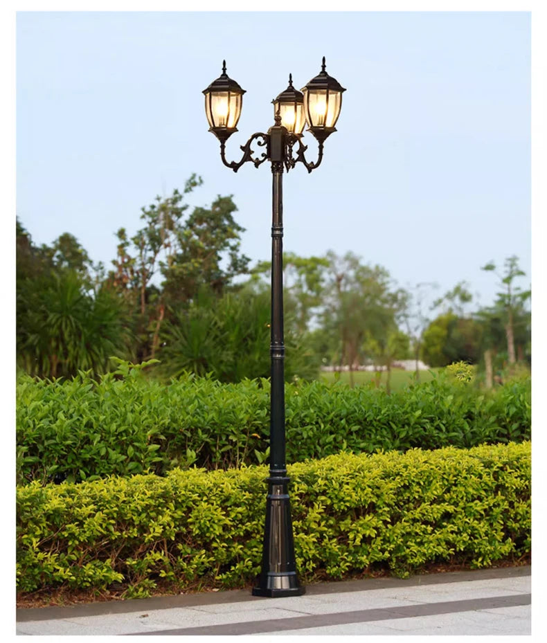 Waterproof high LED retro outdoor landscape courtyard 3m European style outdoor lawn lamp villa household garden street lighting