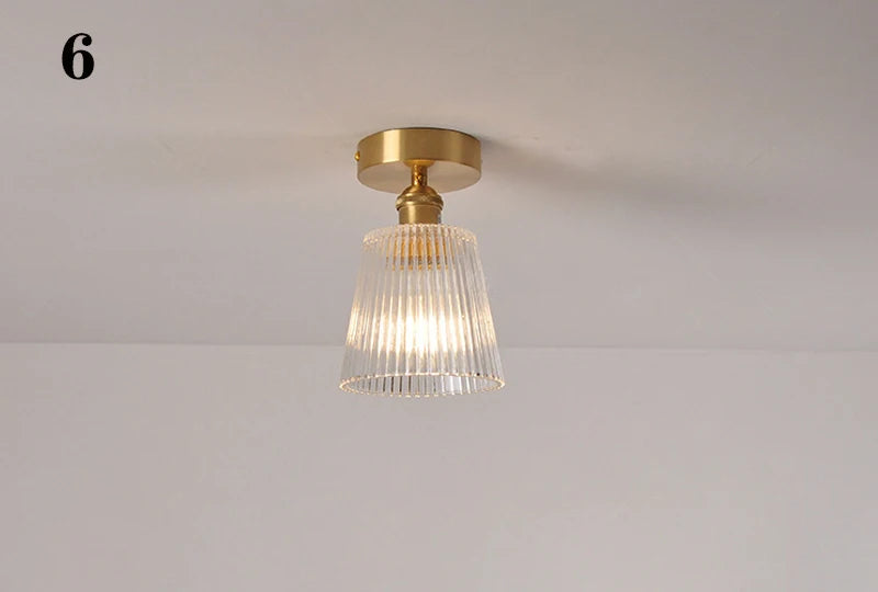 Modern Pendant Ceiling Lamp with Glass Shade for Kitchen Aisle Balcony Bedroom Home Art Deco Led Ceiling Lights Fixtures E27