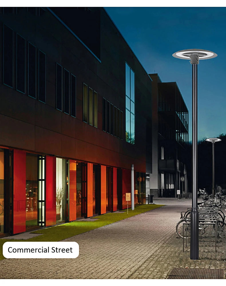 Modern Simple Creative Design Round Aluminum Led Street Lamp Cap Gray Courtyard Commercial Area Green Belt Ip65 Waterproof Light