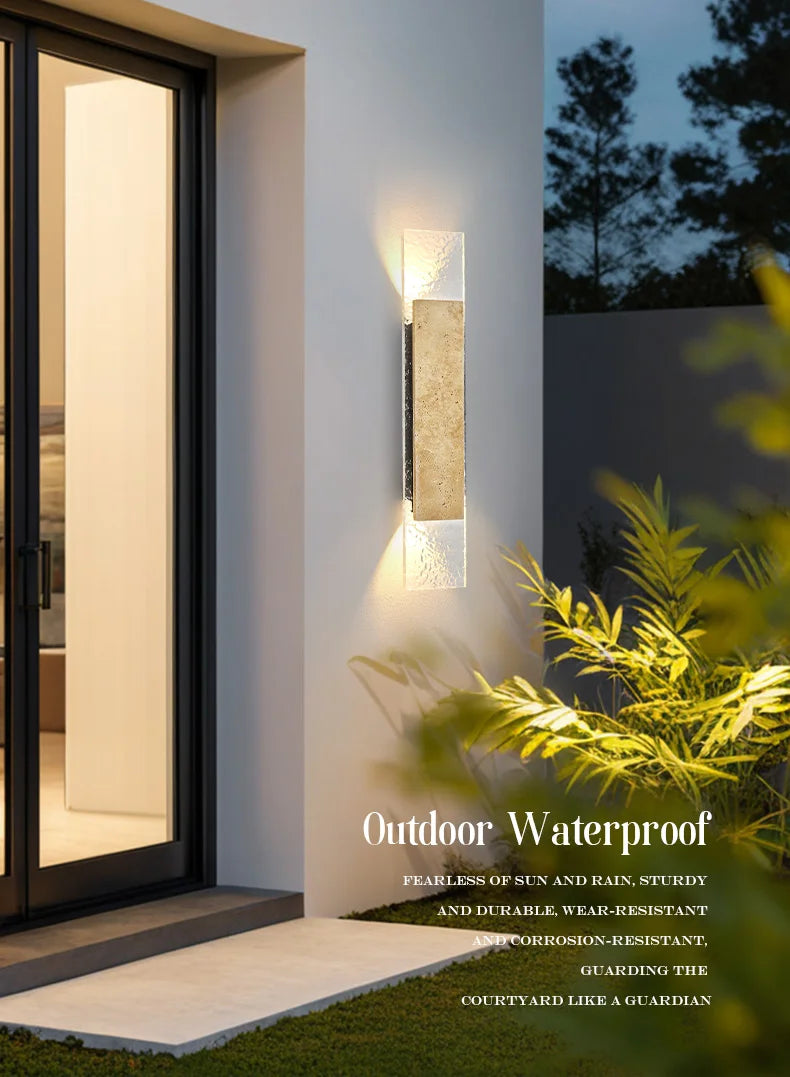 Outdoor Waterproof Wall Lamps Strip Natural stone Wall Lights 18W LED  Porch Wall Sconces  Bedroom Exterior Lighting Fixtures