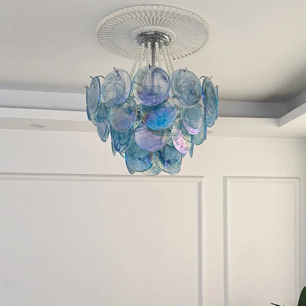 French Murano Murano Blue Colorful Glass Bedroom Ceiling Light Dopamine Romantic Pearl