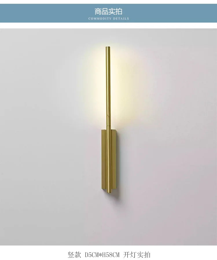 Nordic Line Led Wall Lamp Modern Living Room Bedroom Bedside Lamp Creative Designer's Corridor Bathroom Mirror Front Wall Light
