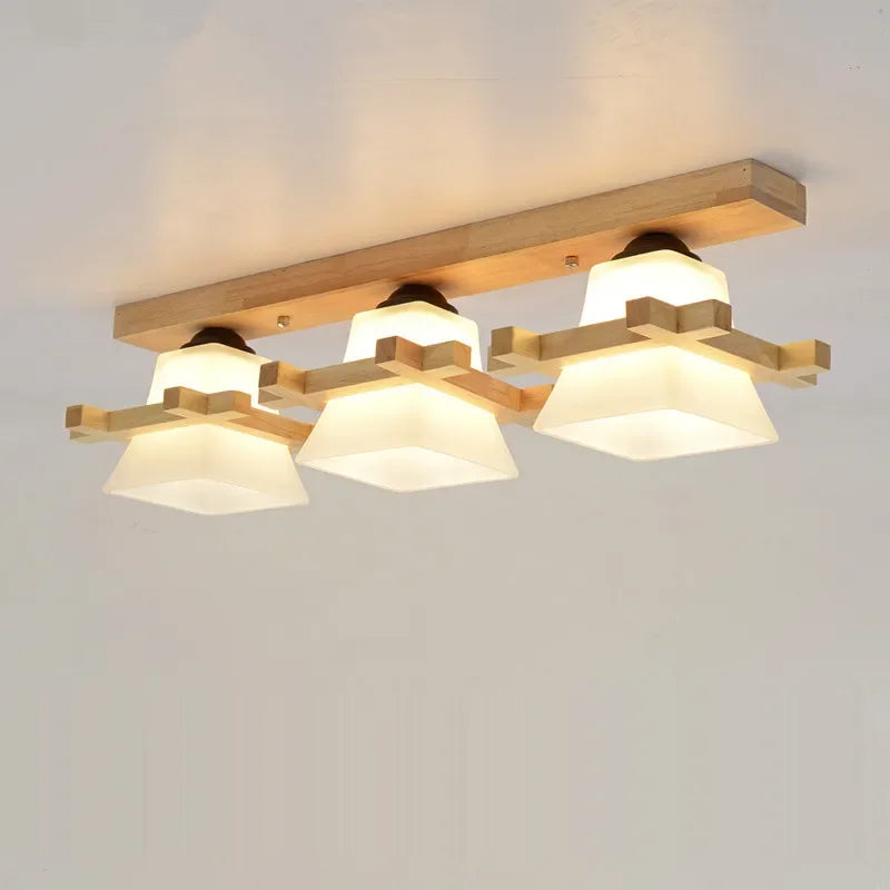 Solid wood ceiling lamp balcony American Scandinavian new chinese aisle corridor light LED Ceiling Lights