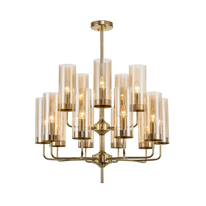 Nordic LED Glass Chandelier Blue/Amber Modern Hanging Lamp Suspension Living Dining Bedroom Pendant Lighting Fixtures