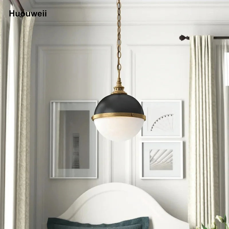 Retro Restaurant Dining Table Single Head Iron Pot Lid Lampshade Industrial Style Store Art Deco LED Round Chandelier