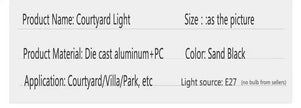 Modern Outdoor Street Lights for Villa Yard Garden Waterproof Aluminum Lamps High Pole Pillar Lamp Landscape Decor Lighting IP65