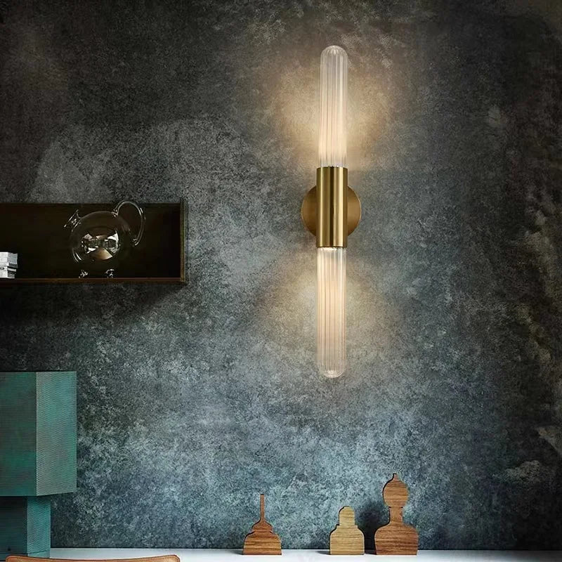 European-style New LED Glass Wall Lamp Living Room Corridor Stairs Study Bedroom Bedside Decorative Lighting