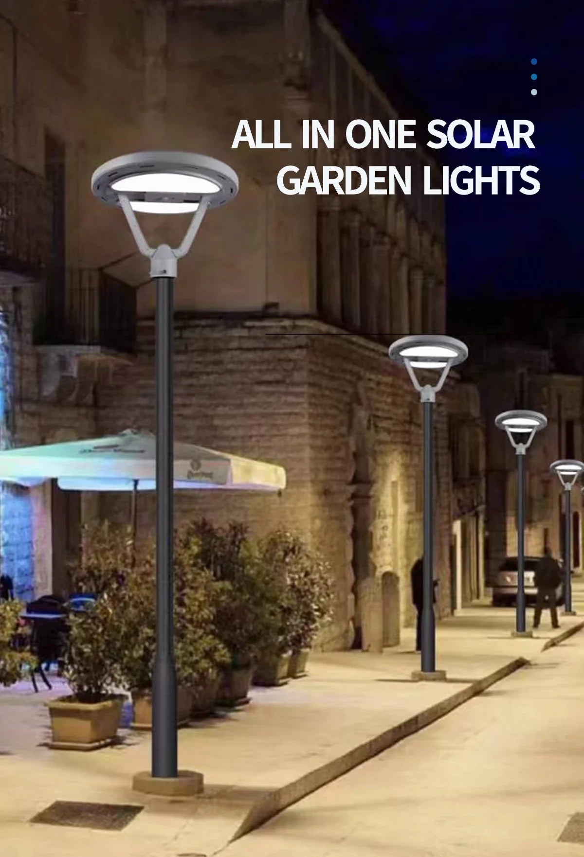 50W Solar Garden Lights Outdoor IP66 Waterproof with Motion Sensor Landscape Lighting Solutions for Yard, Pathway, Walkway