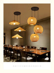 2026 Newest Bamboo Pendant Lamps Ceiling Lights Rattan Wicker Lustre Hand Knit Braiding Suspended Home Dining Braided Decor Hot