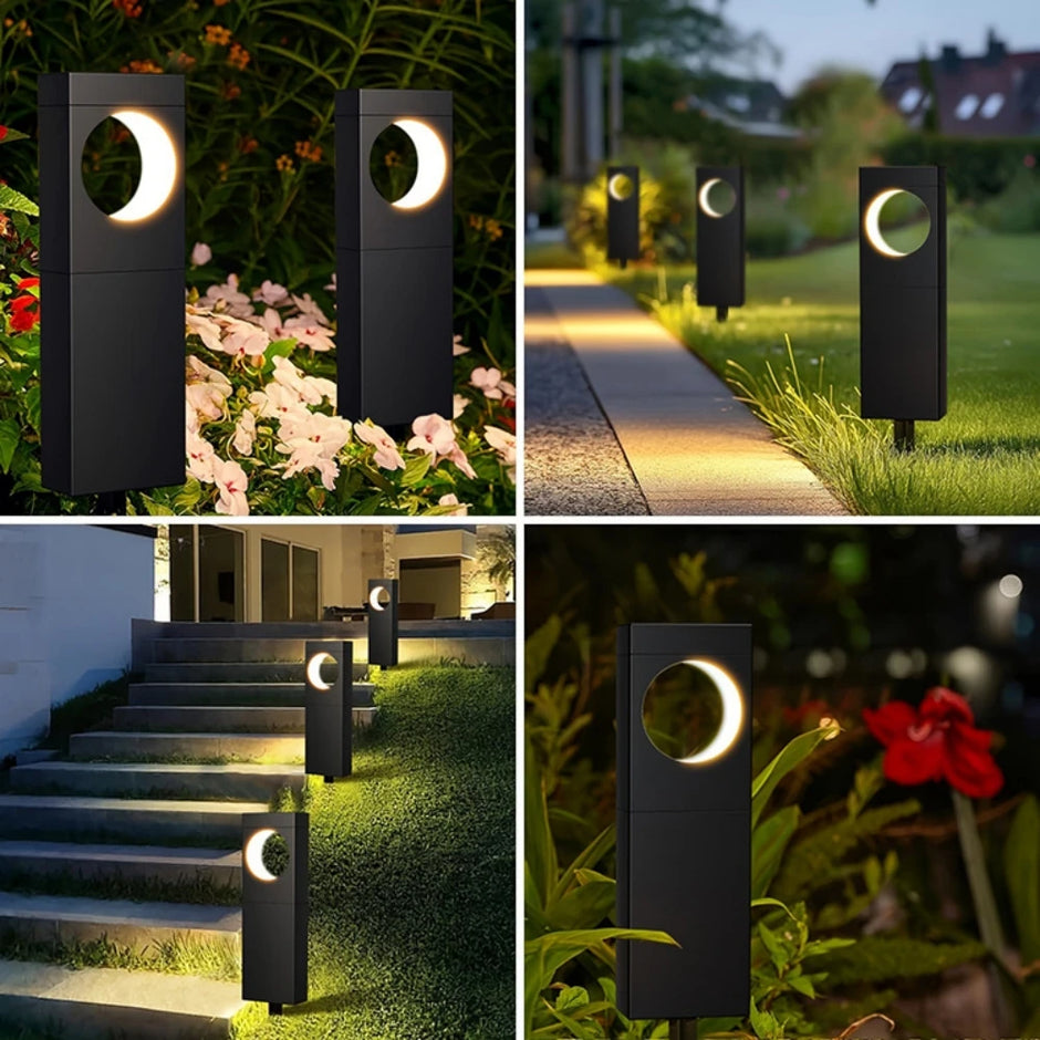 Solar Pathway Lights Outdoor Waterproof Bright Moon Auto On/Off Garden Light for Yard Patio Porch Lawn Outside Decor Lighting