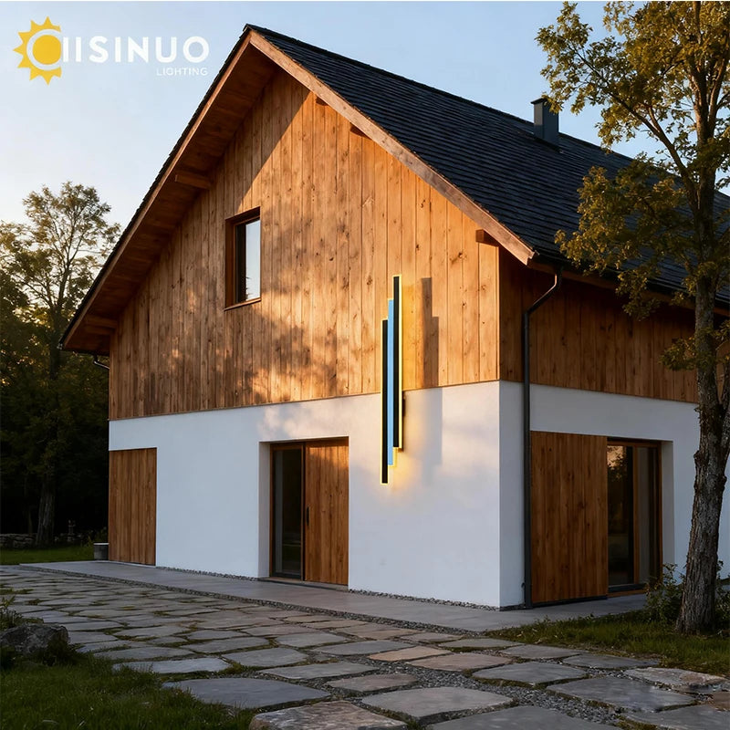 Outdoor Garden Wall Light Waterproof Long Strip Shape Lamp LED85v-265v Black&White Color Porch Lighting Fixture for Villa Garage