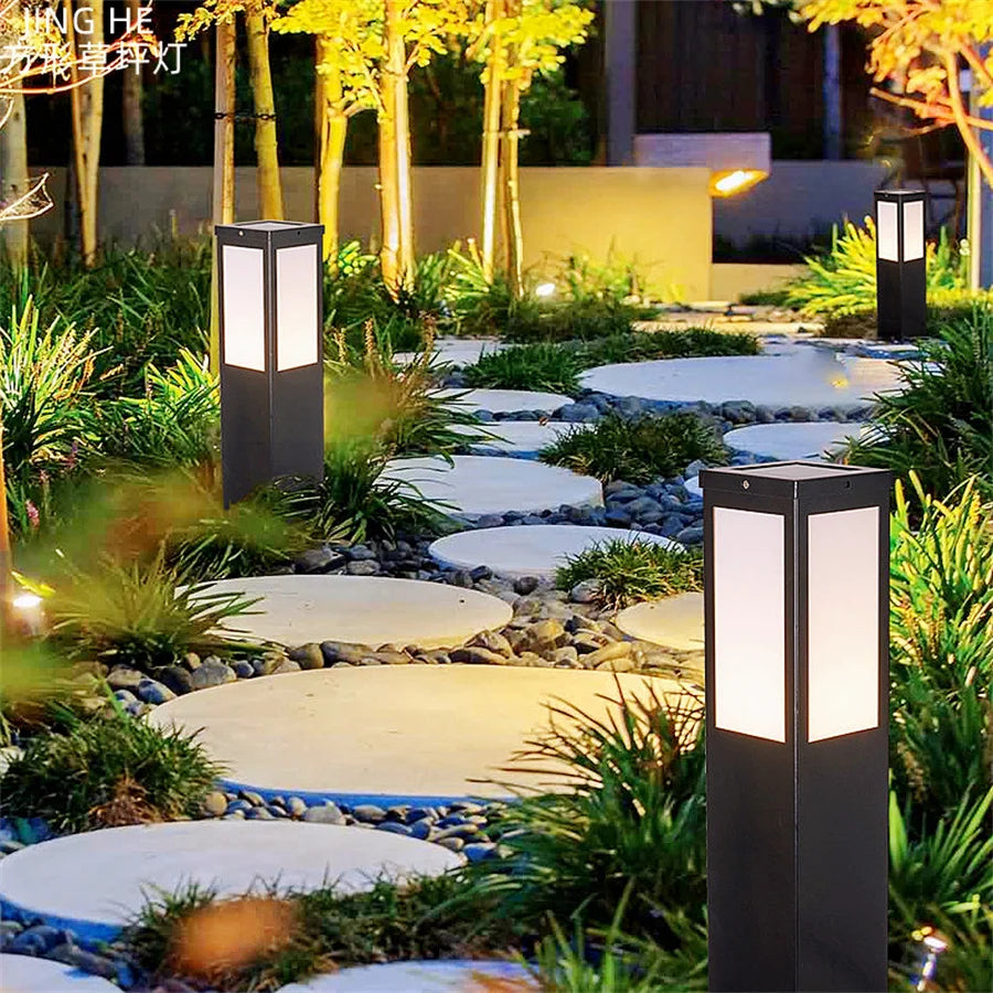 E27 Outdoor Path Light 40/60/80CM Pathway Post Light Waterproof Landscape LED Bollard Lighting Garden Backyard Lantern Lawn Lamp