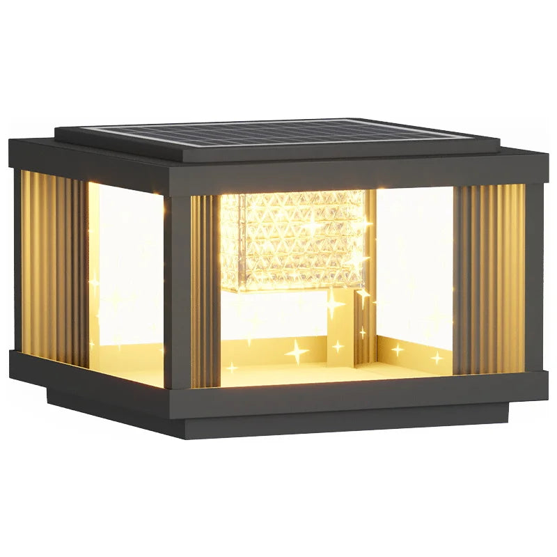 Solar Column Head Lamps Waterproof Courtyard Lamps Gate Pillar Lamps Wall Column Lamps Outdoor Villa Column Head Lamps