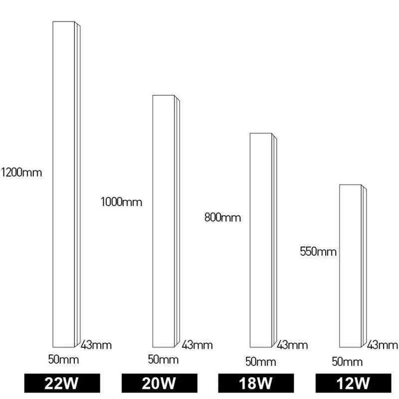 1PCS Outdoor Waterproof IP65 AC85-265V Long Wall Lamp For Garden Porchlight Bedroom Bedside Modern Indoor Lighting
