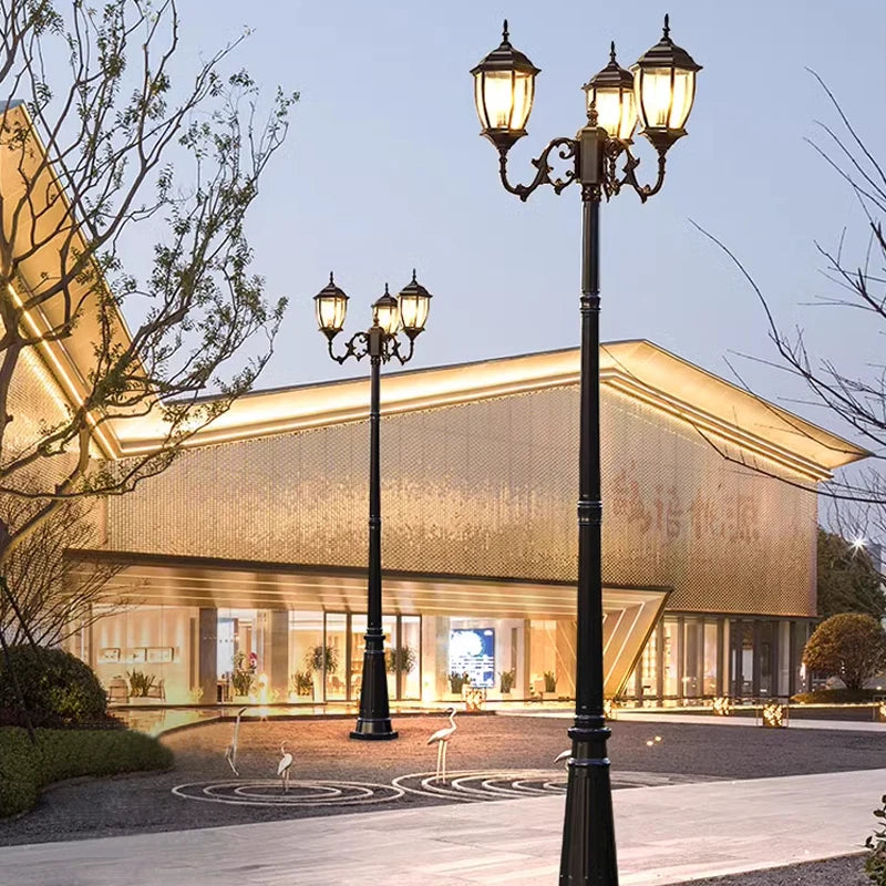 Waterproof high LED retro outdoor landscape courtyard 3m European style outdoor lawn lamp villa household garden street lighting