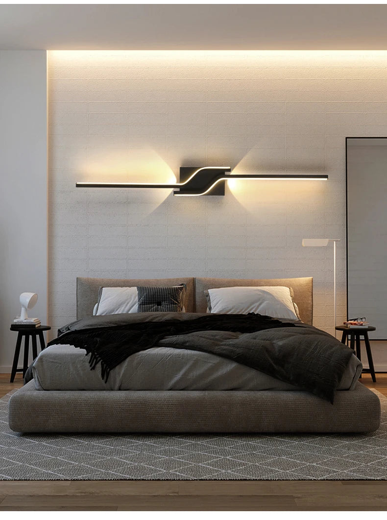 Modern LED Wall Light Minimalist Vertical Light Fixture Sleek Black Sconce For Living Room Bedroom Hallway Indoor Lighting Decor