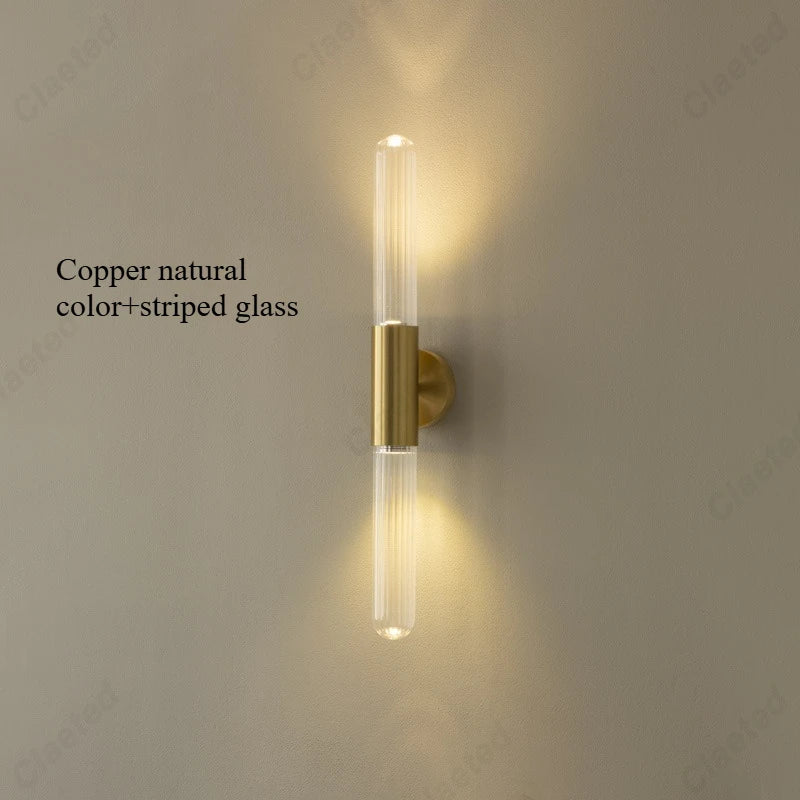 European-style New LED Glass Wall Lamp Living Room Corridor Stairs Study Bedroom Bedside Decorative Lighting
