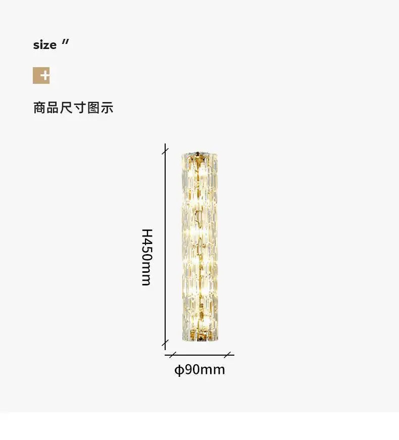 Nordic Cylindrical All Copper LED Wall Lamps Ripple Glass Lampshade Living Room Bedroom Restaurant Corridor Sconces Light