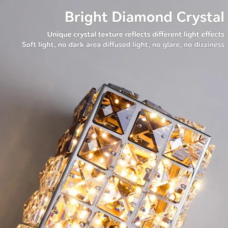 Crystal LED Wall Lights High-end Modern Interior Wall Lamps Bedside TV Background Restaurant Decor Lighting Fixtures