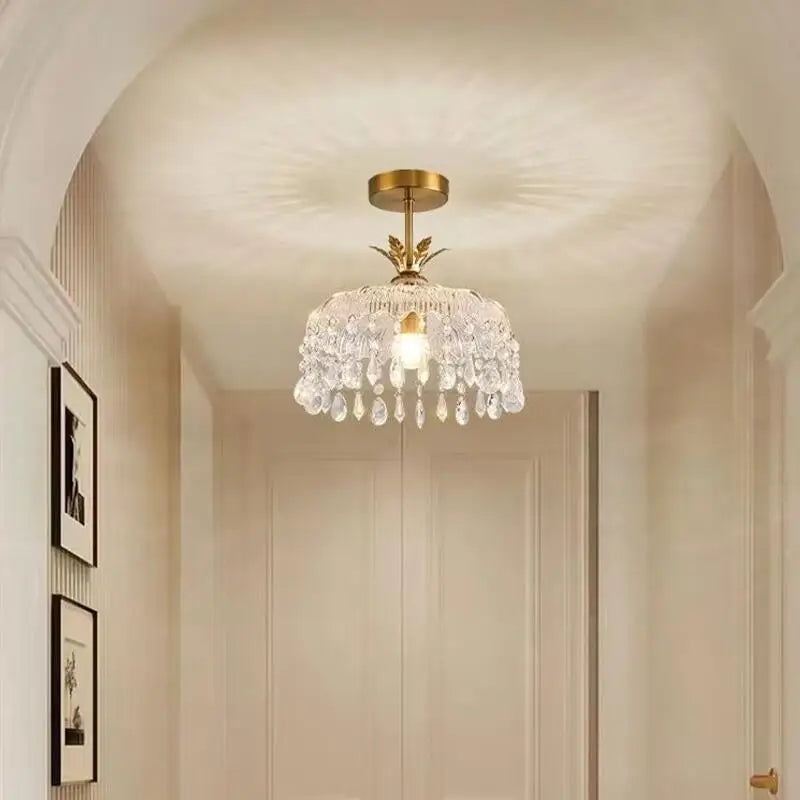 Modern Creative led crystal chandelier hallway chandeliers E27 bulb led lamps Indoor crystal led lustre chandeliers