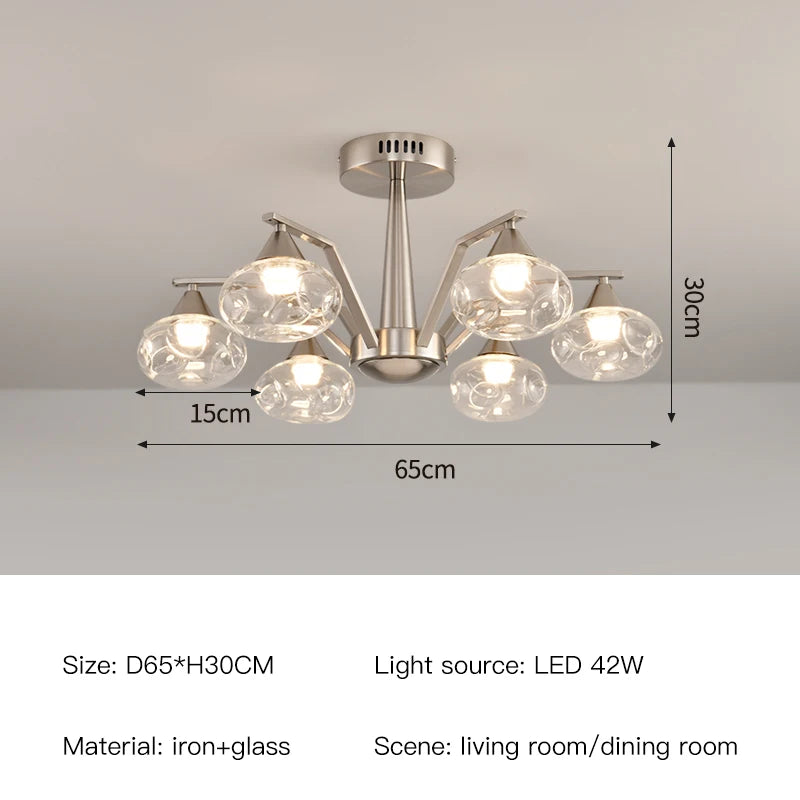 Modern LED Glass Ball Chandeliers Living Room Dining Table Salon Chandelier Bedroom Ceiling Chandelier Home Decoration Lighting