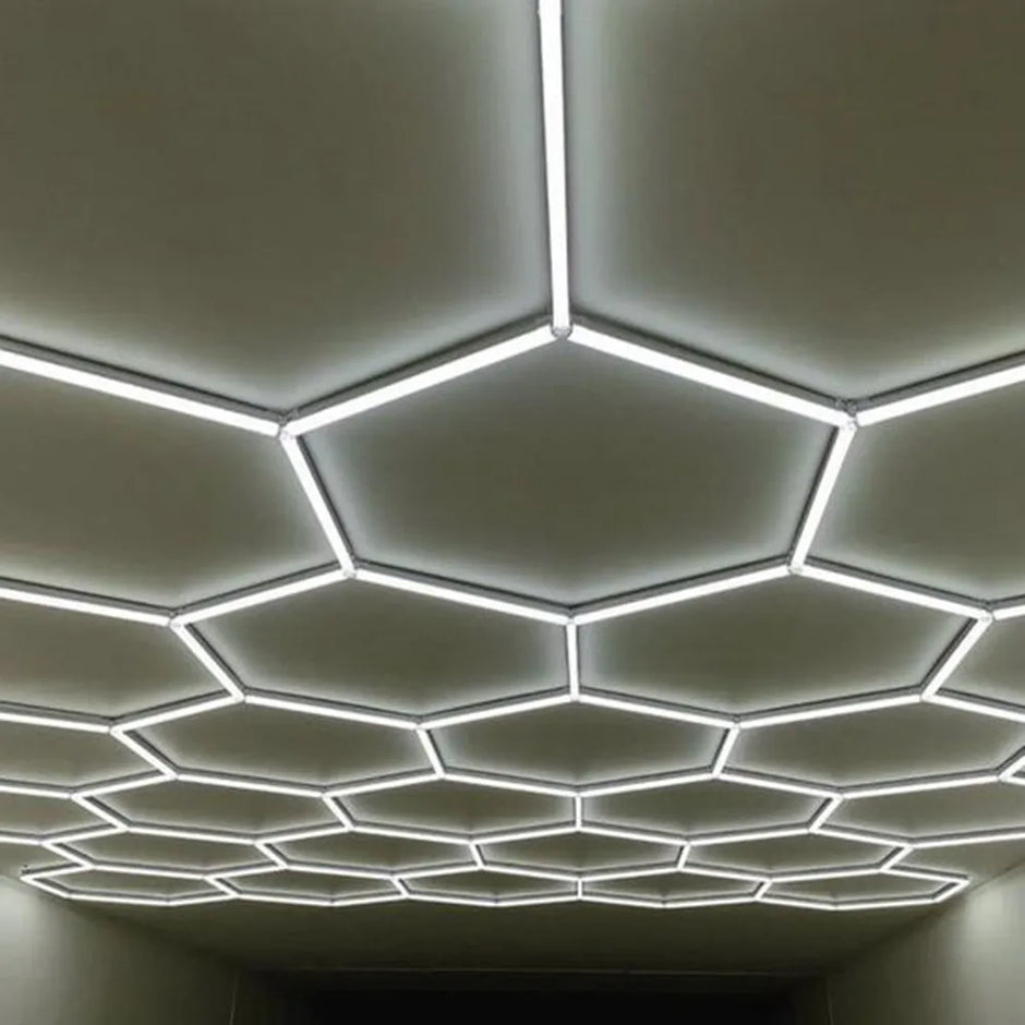 Hexagon LED Light for Garage Ceiling Auto Car Body Repair Workshop Barbershop Hair Salon Gym - Customized Lighting Lamp
