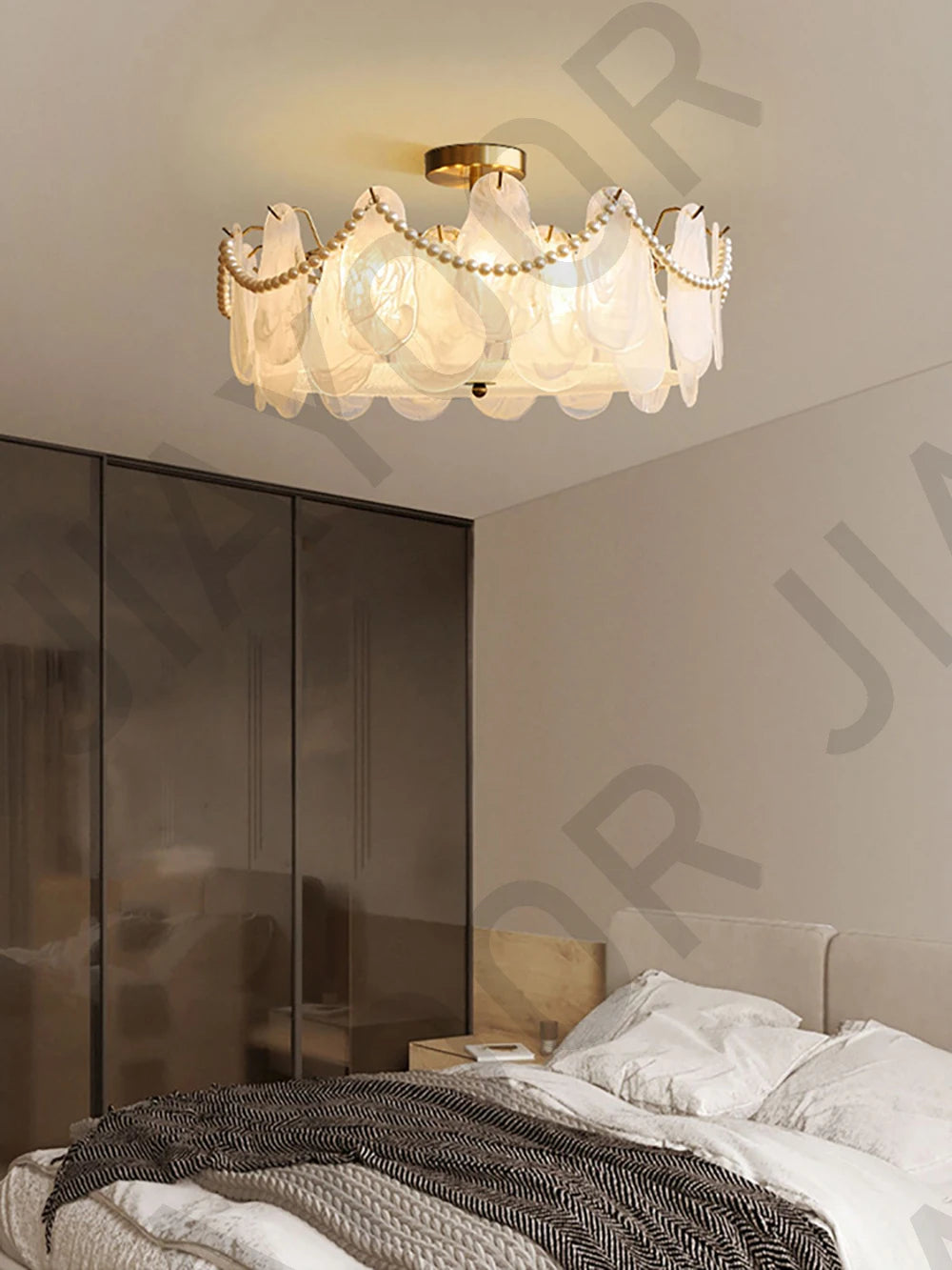 Cream Style Chandelier Lighting Fixtures Furniture Luxurious Living Room Decoration Glass Cloud Chandelier Simple And Modern