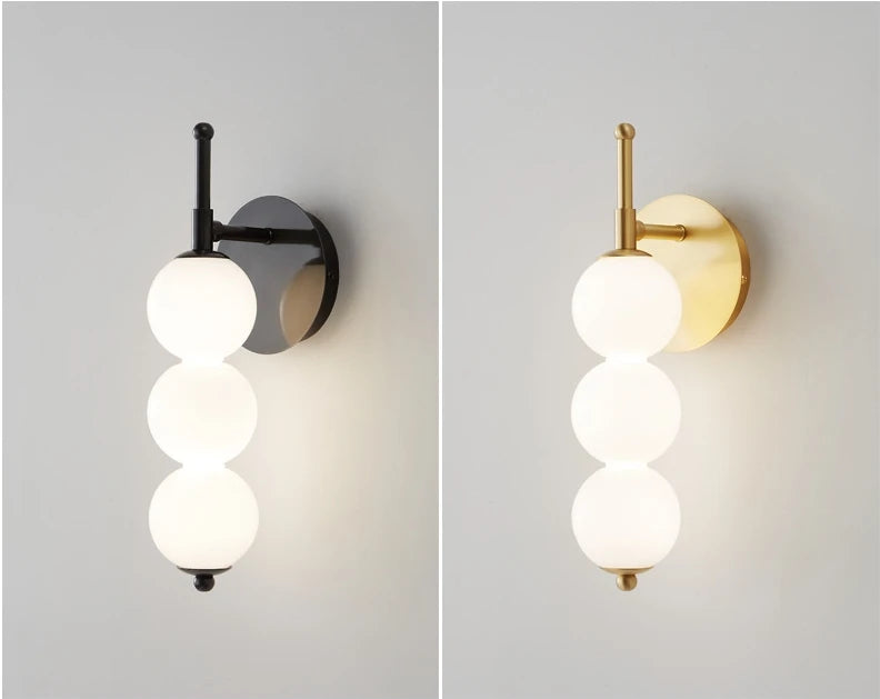 Nordic Wind Gourd Wall Lamp Minimalist LED Milky White Light For Living Room Study Bedroom Bedside Home Decoration Light Fixture
