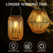 Outdoor Solar Rattan Lanterns, Waterproof Hanging Boho Solar Lights for Garden, Patio, Yard, Porch Decorative Lighting