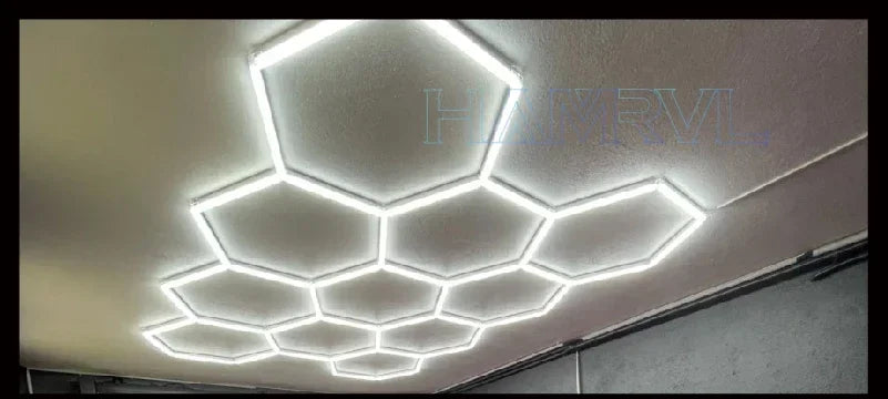 DIY Hair Salon Barbecue Shop Gym Bar Car Showroom 6000-6500k Garage Workshop Ceiling Light Honeycomb Tube Hexagonal LED Lighting