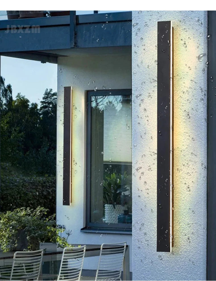 IP65 waterproof wall lamp minimalist led outdoor wall lamp black balcony terrace outdoor wall villa garden wall washer lamp